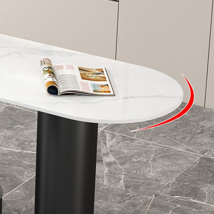 Modern Iron Bar Dining Table with Stone Top Engineered Wood Indoor Bistro Table Clearhalo 'Bar Furniture' 'Bar Tables' 'bar_tables' 'furn' 'furn_bar_tables' 'Furniture' 'furniture_bar_tables' 'Kitchen & Dining Furniture' 1200x1200_fc30092f-6f8b-4db7-92ab-db6d1db51d1d