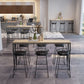 White Modern Style Rectangle Bar Table in Faux Marble and Metal Bar Table, Only Table Clearhalo 'Bar Furniture' 'Bar Tables' 'bar_tables' 'furn' 'furn_bar_tables' 'Furniture' 'furniture_bar_tables' 'Kitchen & Dining Furniture' 1200x1200_fc30c454-79bb-47fd-94ed-c41efb49b302