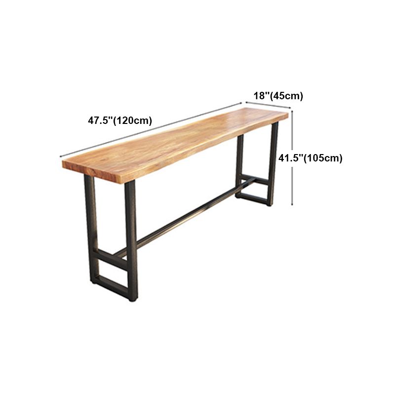 Rectangle Counter Table Footrest Wood Modern Cocktail Bar Table in Natural Clearhalo 'Bar Furniture' 'Bar Tables' 'bar_tables' 'furn' 'furn_bar_tables' 'Furniture' 'furniture_bar_tables' 'Kitchen & Dining Furniture' 1200x1200_fc320862-9c97-4f78-ae5e-d590153decfa
