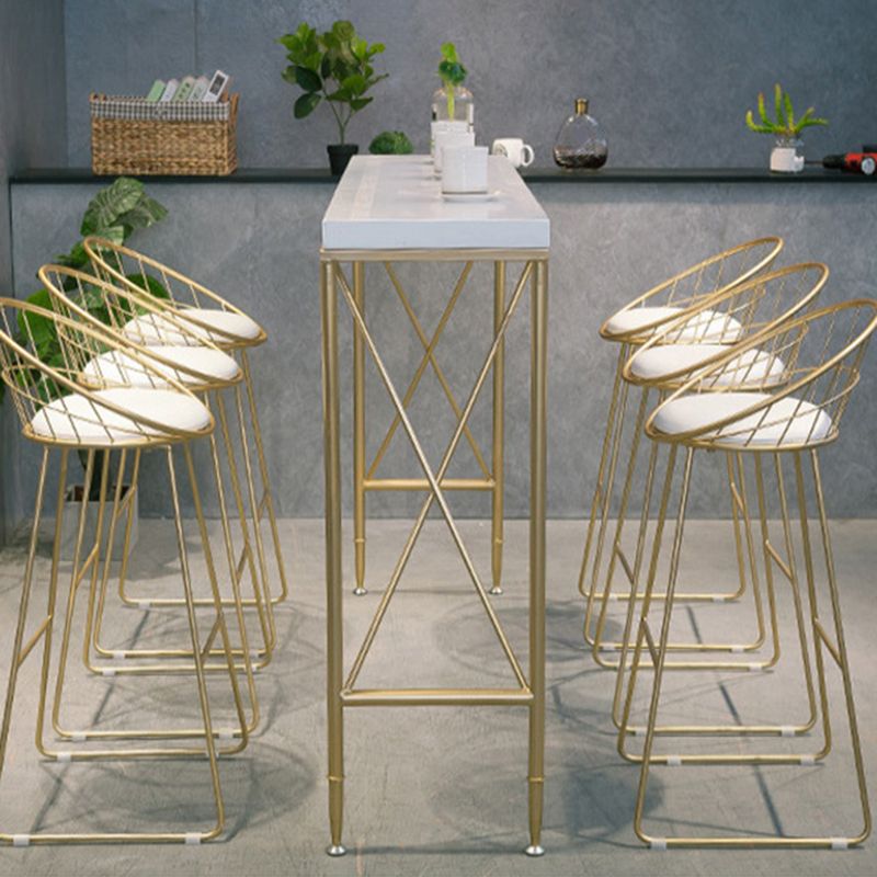 Glam Bar Height Table Solid Wood Top Bistro Bar Table for Living Room Clearhalo 'Bar Furniture' 'Bar Tables' 'bar_tables' 'furn' 'furn_bar_tables' 'Furniture' 'Kitchen & Dining Furniture' 1200x1200_fc325350-bad0-42b5-9639-3d69a09ebf75