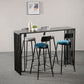 Modern Marble Table with Rectangle Table Top Black Sled Table - 42" H Clearhalo 'Bar Furniture' 'Bar Tables' 'bar_tables' 'furn' 'furn_bar_tables' 'Furniture' 'furniture_bar_tables' 'Kitchen & Dining Furniture' 1200x1200_fc325871-0e5c-4913-8389-ba533f00b024