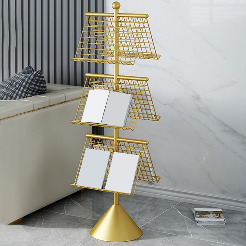 Bibliothèque d'étagère en métal glam