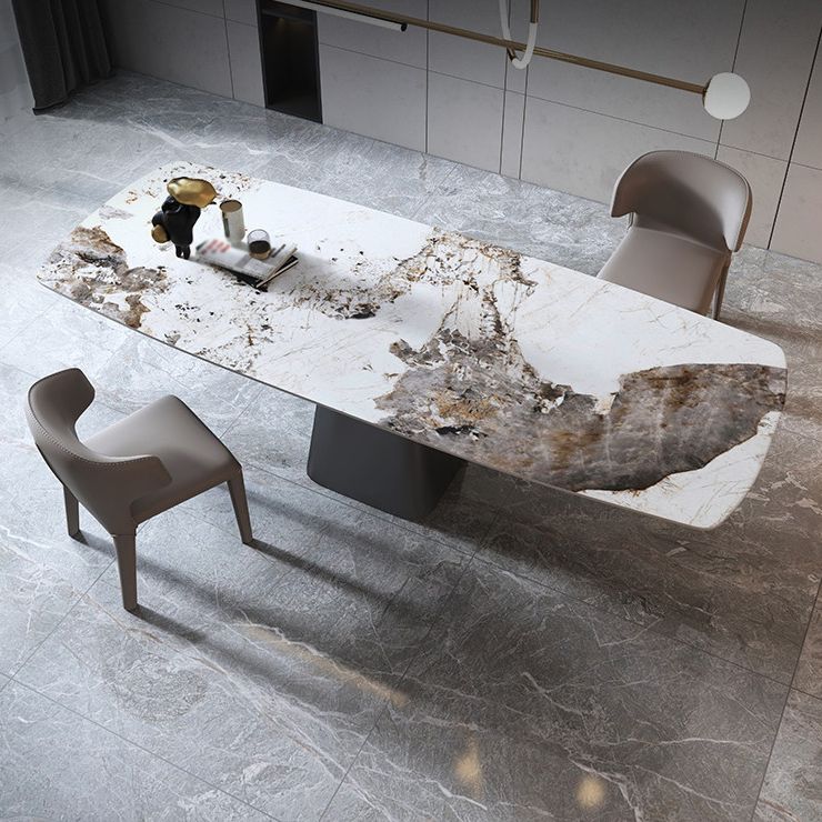 Luxury Sintered Stone Top Dining Table Rectangle White Table with Pedestal Clearhalo ' dining_table' 'Dining Tables & Seating' 'Dining Tables' 'furn' 'furn_dining_table' 'Furniture' 'furniture_dining_table' 'Kitchen & Dining Furniture' 'kitchen&dining_furn' 'kitchen' 'kitchen_dining_table' 1200x1200_fc3323b8-fd54-4bbf-897b-ac535dfc974c