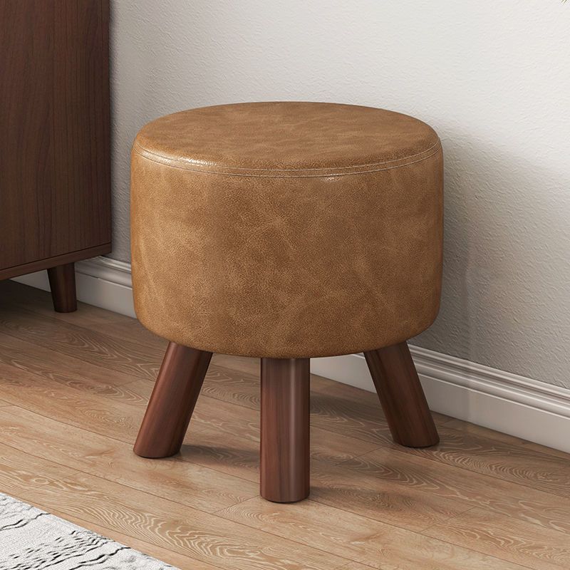 Faux Leather Standard Square / Round Pure Color Standard for Drawing Room Clearhalo 'furn' 'furn_ottomans_poufs' 'Furniture' 'Living Room Furniture' 'Ottomans & Poufs' 'ottomans_poufs' 1200x1200_fc3351be-129c-4d0f-8daa-fb94bf8de8a8