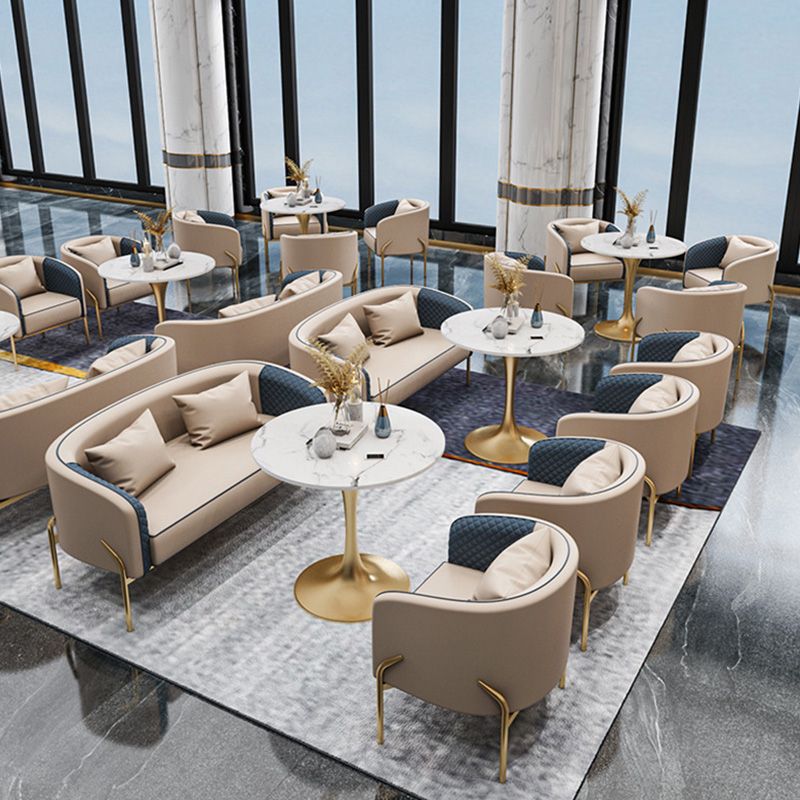 Contemporary Round Dining Table White Stone Top Table for Home Clearhalo 'Dining Tables & Seating' 'Dining Tables' 'dining_table' 'furn' 'furn_dining_table' 'Furniture' 'Kitchen & Dining Furniture' 1200x1200_fc351370-93d1-458b-a604-a2195a0f0006