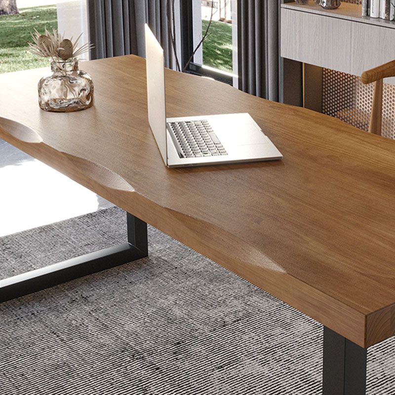 Rectangular Shaped Office Writing Desk Pine with 2 Legs in Brown Clearhalo 'furn' 'furn_office_desk' 'Furniture' 'Office Desks' 'Office Furniture' 'office_desk' 1200x1200_fc365eb6-28c1-4c50-8ed9-6747955516c6