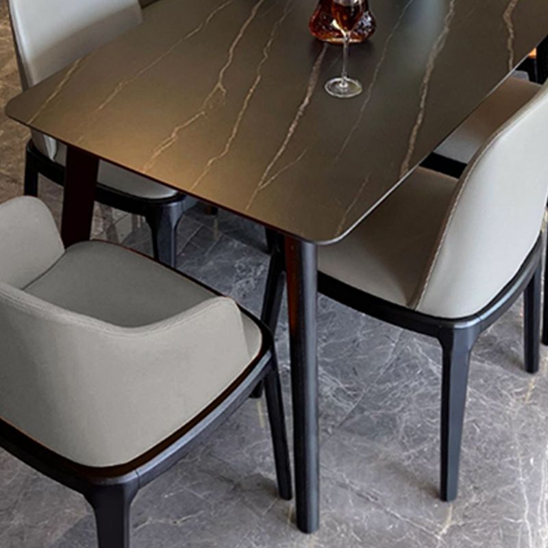 Industrial Sintered Stone Dining Table Rectangle Table with Wooden 4 Legs Clearhalo 'Dining Tables & Seating' 'Dining Tables' 'dining_table' 'furn' 'furn_dining_table' 'Furniture' 'Kitchen & Dining Furniture' 1200x1200_fc369c74-ba50-4fa2-bdbe-56aef84c8ff4
