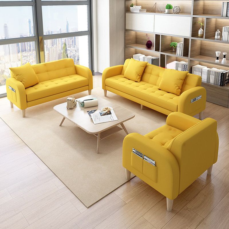 25.59'W Modern Square Arm Linen Standard Sofa for Living Room Clearhalo 'furn' 'furn_sofas' 'Furniture' 'furniture_sofas' 'kitchen' 'kitchen_sofas' 'Living Room Furniture' 'Sofa' 'sofas' 1200x1200_fc38c400-6d60-428d-b090-f6f9c76ca569