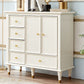 Modern Engineered Wood Buffet Sideboard 2-Door Dining Room Buffet Server in White Clearhalo 'buffet_sideboard' 'Buffets & Sideboards' 'furn' 'furn_buffet_sideboard' 'Furniture' 'Kitchen & Dining Furniture' 1200x1200_fc39809c-9ecf-4c7c-97f6-b26b57bf20fd