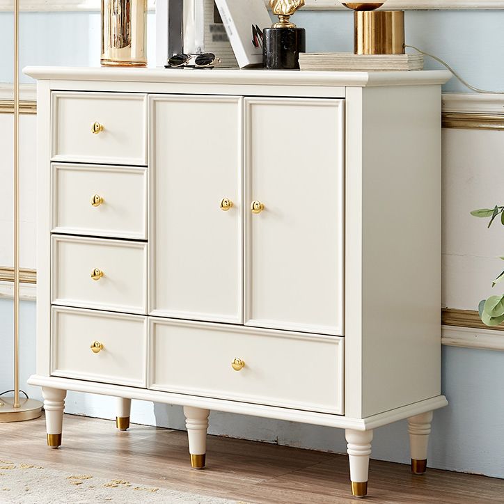 Modern Engineered Wood Buffet Sideboard 2-Door Dining Room Buffet Server in White Clearhalo 'buffet_sideboard' 'Buffets & Sideboards' 'furn' 'furn_buffet_sideboard' 'Furniture' 'Kitchen & Dining Furniture' 1200x1200_fc39809c-9ecf-4c7c-97f6-b26b57bf20fd