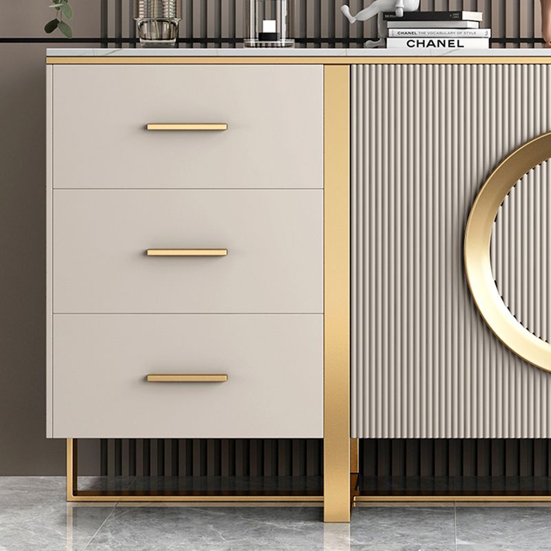 35.43 "H PARABLE PARABLE SERVER DE COMINACIÓN Glam con 3 cajones para la cocina de la sala de estar