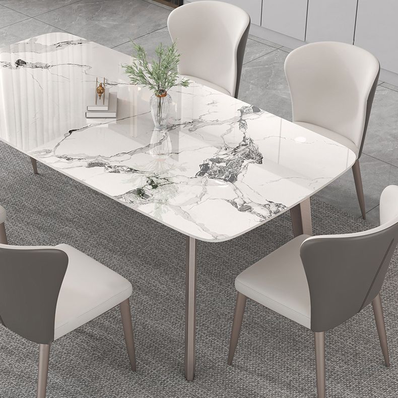 Designer Style Sintered Stone Top Dining Set Rectangle 1/4/5/7 Pieces Dining Table Set Clearhalo 'Dining Room Sets' 'Dining Tables & Seating' 'dining_room_set' 'furn' 'furn_dining_room_set' 'Furniture' 'furniture_dining_room_set' 'Kitchen & Dining Furniture' 1200x1200_fc3b99f6-3288-4f4f-af53-eb2e5a8f7e0c