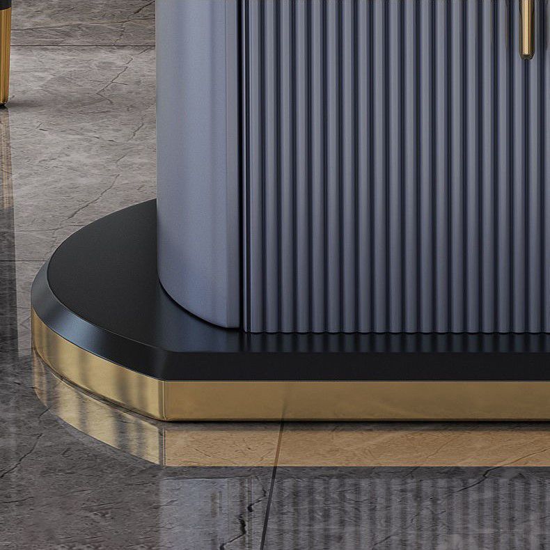 Glam Style Round Sintered Stone Dining Room Set Space-Saving Design Dining Table Furniture Clearhalo 'Dining Room Sets' 'Dining Tables & Seating' 'dining_room_set' 'furn' 'furn_dining_room_set' 'Furniture' 'furniture_dining_room_set' 'Kitchen & Dining Furniture' 'kitchen&dining_furn' 'kitchen' 1200x1200_fc3e1154-5e25-4172-9f8d-c32bafb19623