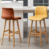 Scandinavian Solid Wood Bar Stool Backrest Counter Stool for Restaurant
