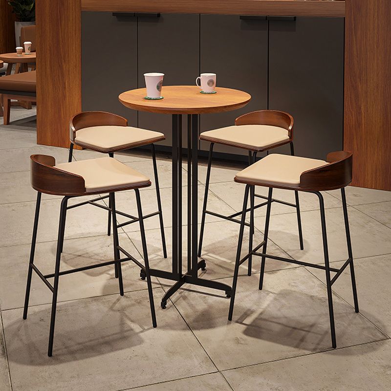 1/5/9 Pieces Modern Wood Bar Table Set Counter Table with Upholstered Stools Clearhalo 'Bar Furniture' 'furn' 'furn_home_bar_bar_sets' 'Furniture' 'Home Bars & Bar Sets' 'home_bar_bar_sets' 'Kitchen & Dining Furniture' 1200x1200_fc40a594-dbce-433b-9356-ef68cb5f87ca