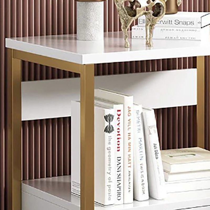 Comodino a legno in solido tavolo da notte contemporaneo con cassetti, 19,7 "di altezza