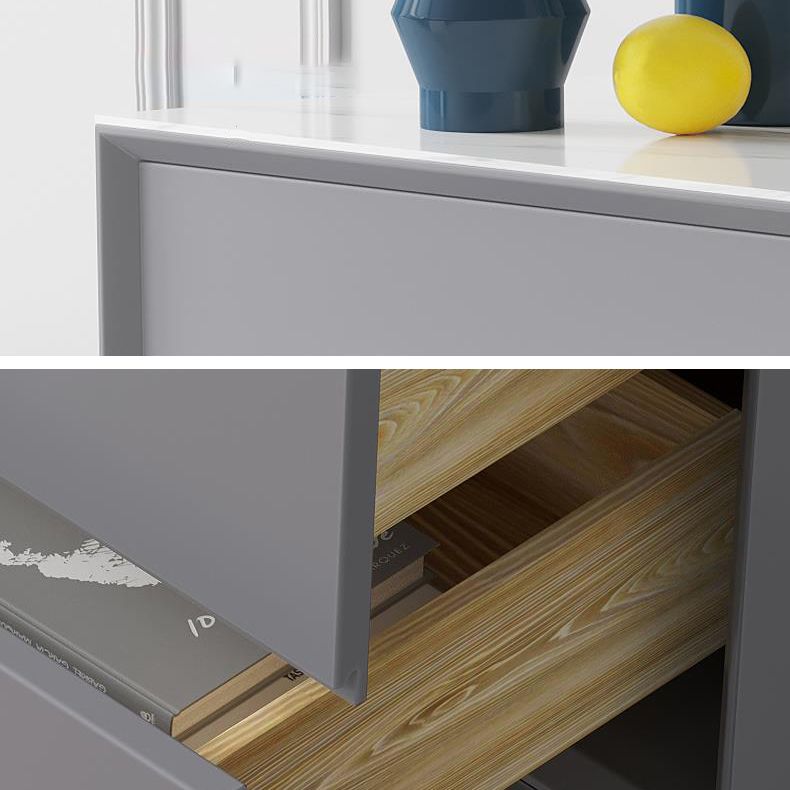 Stone and Steel Dining Server Modern 8 Drawers Buffet for Living Room Clearhalo 'buffet_sideboard' 'Buffets & Sideboards' 'furn' 'furn_buffet_sideboard' 'Furniture' 'Kitchen & Dining Furniture' 1200x1200_fc412006-9075-478f-8137-9cf5b07271ab