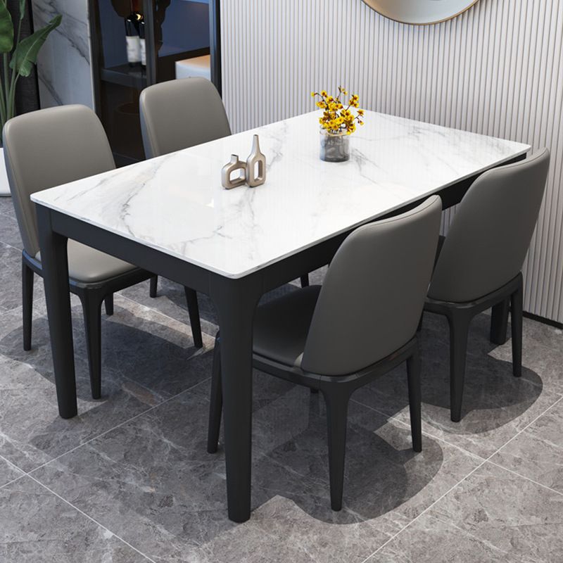 Modern Style Dining Room Dinner Table Stone 4 Legs Dining Table Clearhalo 'Dining Tables & Seating' 'Dining Tables' 'dining_table' 'furn' 'furn_dining_table' 'Furniture' 'Kitchen & Dining Furniture' 1200x1200_fc41dbc5-ac87-498e-b4d5-e3452487960a