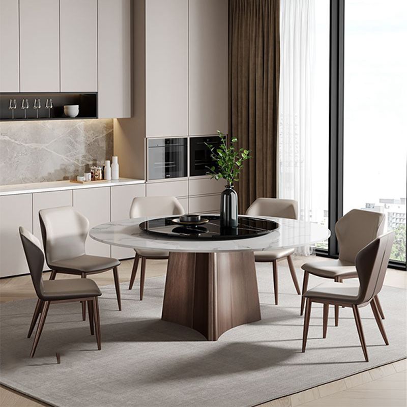 Mesa de pedestal de lujo tradicional mesa redonda con base de acero