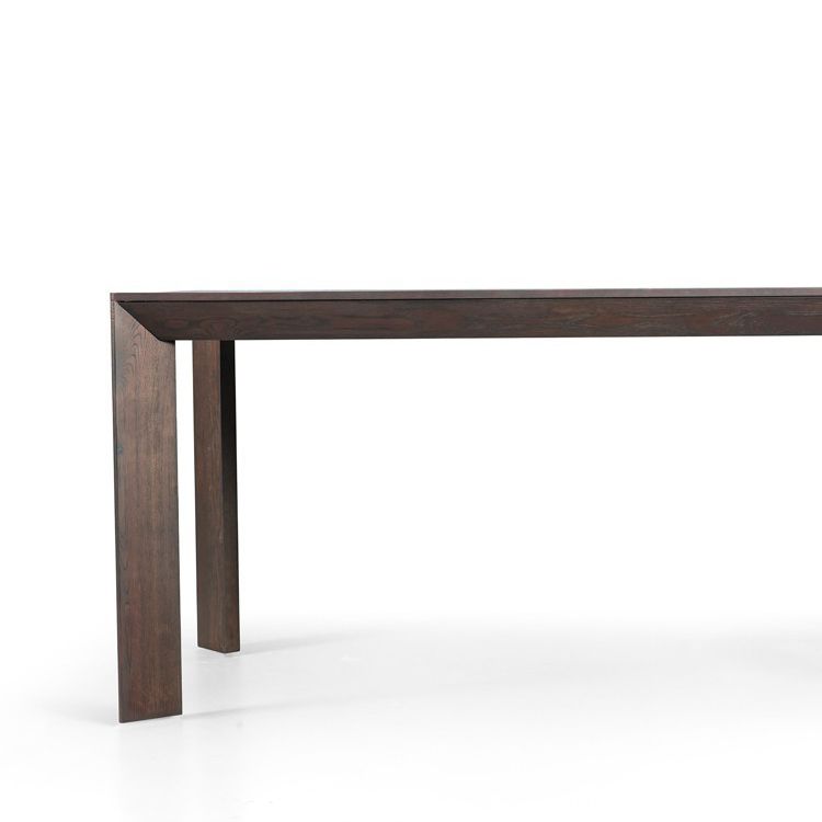 Rettangolo 4 gambe Tabella industriale Tavolo di colore nero fisso di legno massiccio di pino