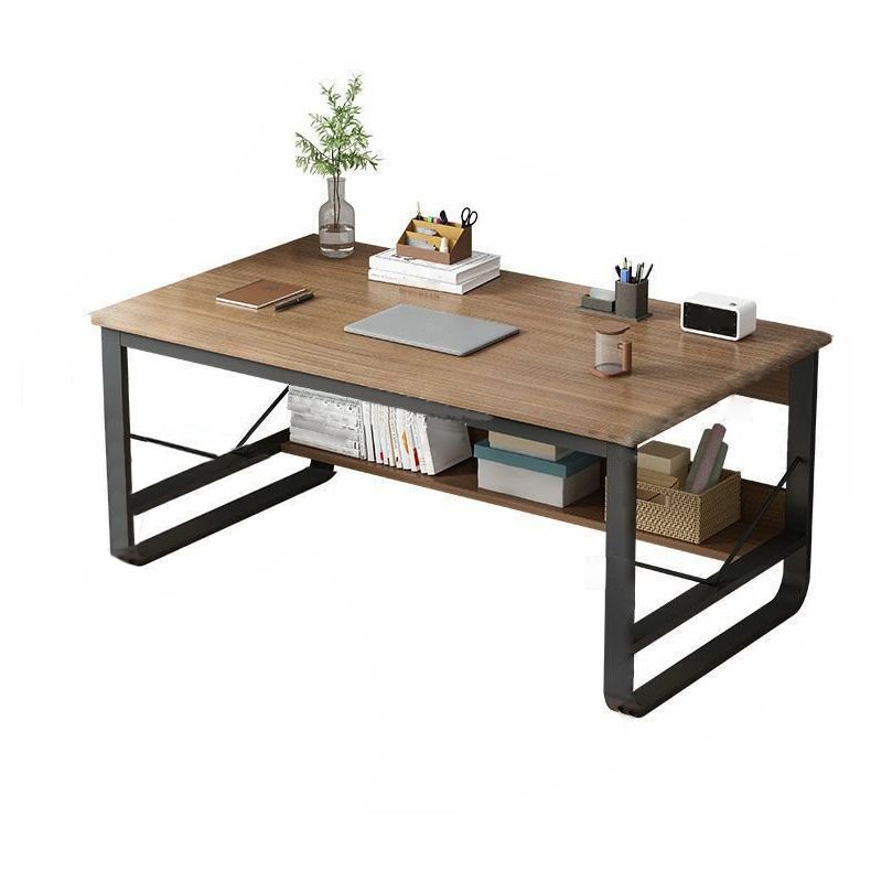 Metal and Wooden Writing Desk Sled Base Rectangular Office Desk for Office Clearhalo 'furn' 'furn_office_desk' 'Furniture' 'Office Desks' 'Office Furniture' 'office_desk' 1200x1200_fc428e72-d478-4848-8659-fbef3c6c3a89