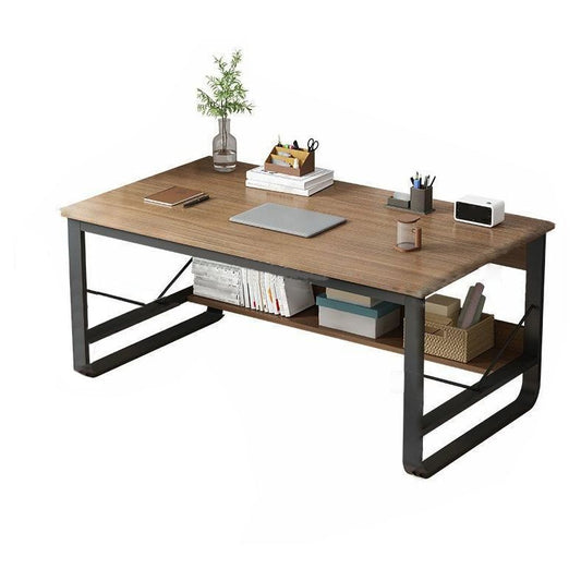 Metal and Wooden Writing Desk Sled Base Rectangular Office Desk for Office Clearhalo 'furn' 'furn_office_desk' 'Furniture' 'Office Desks' 'Office Furniture' 'office_desk' 1200x1200_fc428e72-d478-4848-8659-fbef3c6c3a89