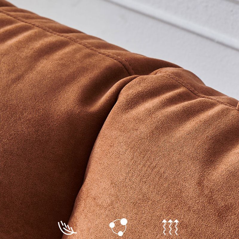 リビングルーム用のモダンなマイクロスエード湾曲フレアアームソファ27.55 "w