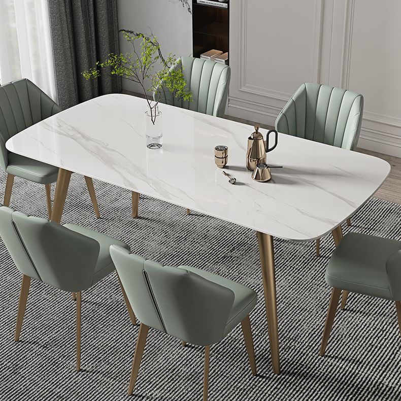 Contemporary Table Dining Set with Sintered Stone Table and Upholstered Chairs Clearhalo 'Dining Room Sets' 'Dining Tables & Seating' 'dining_room_set' 'furn' 'furn_dining_room_set' 'Furniture' 'furniture_dining_room_set' 'Kitchen & Dining Furniture' 'kitchen&dining_furn' 'kitchen' 1200x1200_fc466a16-72c4-400f-b38f-9b514a07db7b
