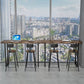 Modern Bar Table Set 1/2/3 Pieces Rectangle Bar Table with High Wood Stools for Home
