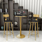 Glam Faux Marble Bar Table 41.3"H Pedestal Bar Height Cocktail Table with Metal Base Clearhalo 'Bar Furniture' 'Bar Tables' 'bar_tables' 'furn' 'furn_bar_tables' 'Furniture' 'Kitchen & Dining Furniture' 1200x1200_fc4903e0-1fda-4b7b-9446-869f88e64fd8