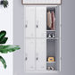 Contemporary Style Metal Wardrobe White Colour Soft Close Doors Wardrobe Closet