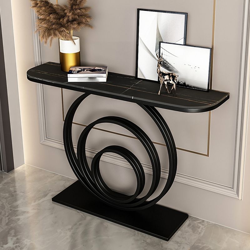 Tavolo console astratto di mezza luna glam e console astratta per Hall