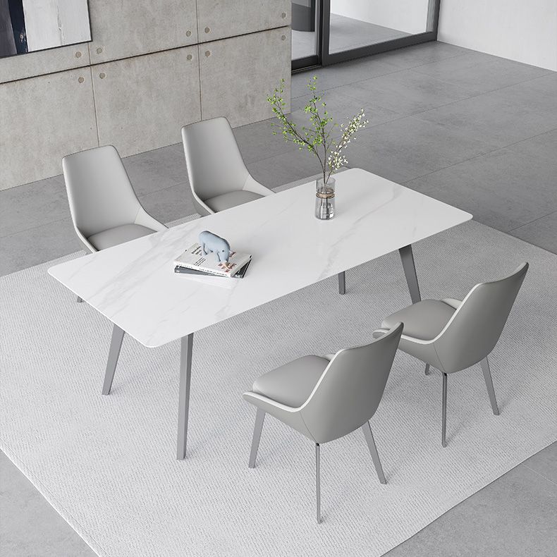 Luxury Sintered Stone Top Table Rectangle Table with 4 Legs for Restaurant Clearhalo ' dining_table' 'Dining Tables & Seating' 'Dining Tables' 'Furniture' 'furniture_dining_table' 'Kitchen & Dining Furniture' 'kitchen&dining_furn' 'kitchen' 'kitchen_dining_table' 1200x1200_fc506659-f1e5-44ec-a64b-a53101c43206