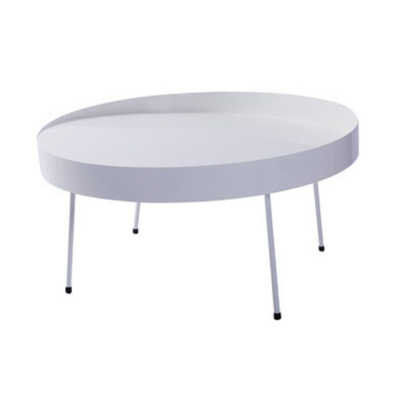 Mid-Century Modern Coffee Table with 4 Legs and Iron Round Top Clearhalo 'Coffee & Accent Tables' 'Coffee Tables' 'coffee_tables' 'furn' 'furn_coffee_tables' 'Furniture' 'Living Room Furniture' 1200x1200_fc508815-59dc-4acb-a2ac-808c988d92a7