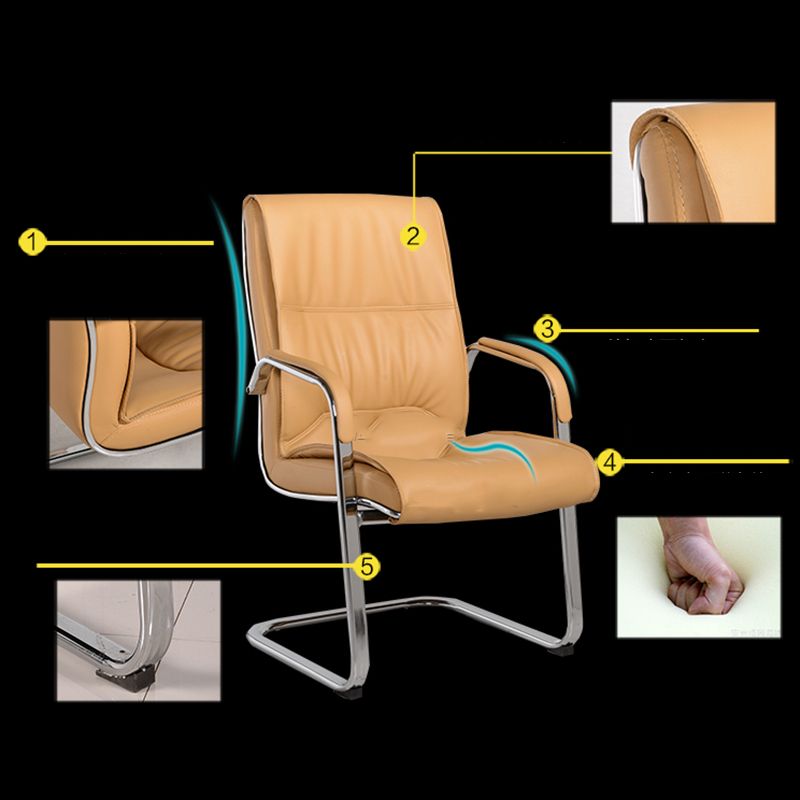 Modern Computer Faux Leather Chair Ergonomic Office Chair with Upholstered Clearhalo 'furn' 'furn_office_chair' 'Furniture' 'Office Chairs' 'Office Furniture' 'office_chair' 1200x1200_fc521f1d-dab2-4970-857c-3f85fe936532