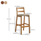 Indoor Solid Wood Bar Stool Low Back Bar Stool with Footrest