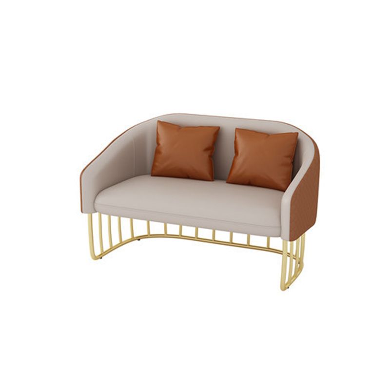 Schuine arm bank faux leer 25,59 "brede bank met gouden frame