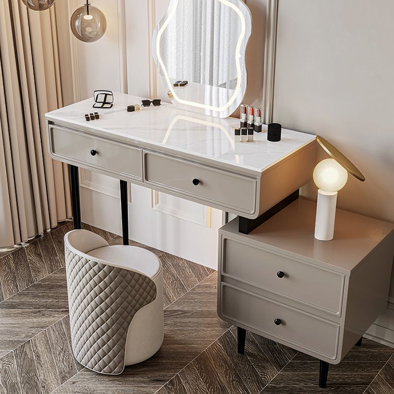Glam Slate Top Vanity Dressing Table Solid Wood Vanity Desk with Drawers Clearhalo 'Bedroom Furniture' 'furn' 'furn_makeup_vanities' 'Furniture' 'Makeup Vanities' 'makeup_vanities' 1200x1200_fc547fcf-e0f3-4f52-b083-aed275467e0d