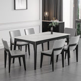 Medieval Modern Sintered Stone Top Dining Table Rectangle Table with 4 Legs Clearhalo 'Dining Tables & Seating' 'Dining Tables' 'dining_table' 'furn' 'furn_dining_table' 'Furniture' 'furniture_dining_table' 'Kitchen & Dining Furniture' 1200x1200_fc54c476-b228-4508-96fd-eb35235c117f