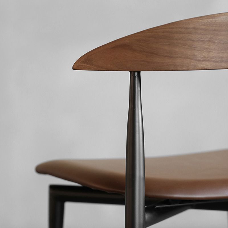 Modern Style Faux Leather Chair Open Back Stackable Dining Chair Clearhalo 'Dining Chairs' 'Dining Tables & Seating' 'dining_chair' 'furn' 'furn_dining_chair' 'Furniture' 'furniture_dining_chair' 'Kitchen & Dining Furniture' 1200x1200_fc555a46-e382-482c-a17a-120dfa588907