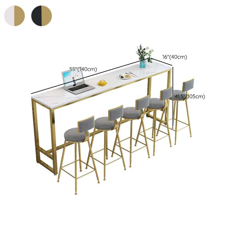 Modern Faux Marble Bar Dining Table Specialty Bar Table for Small Places