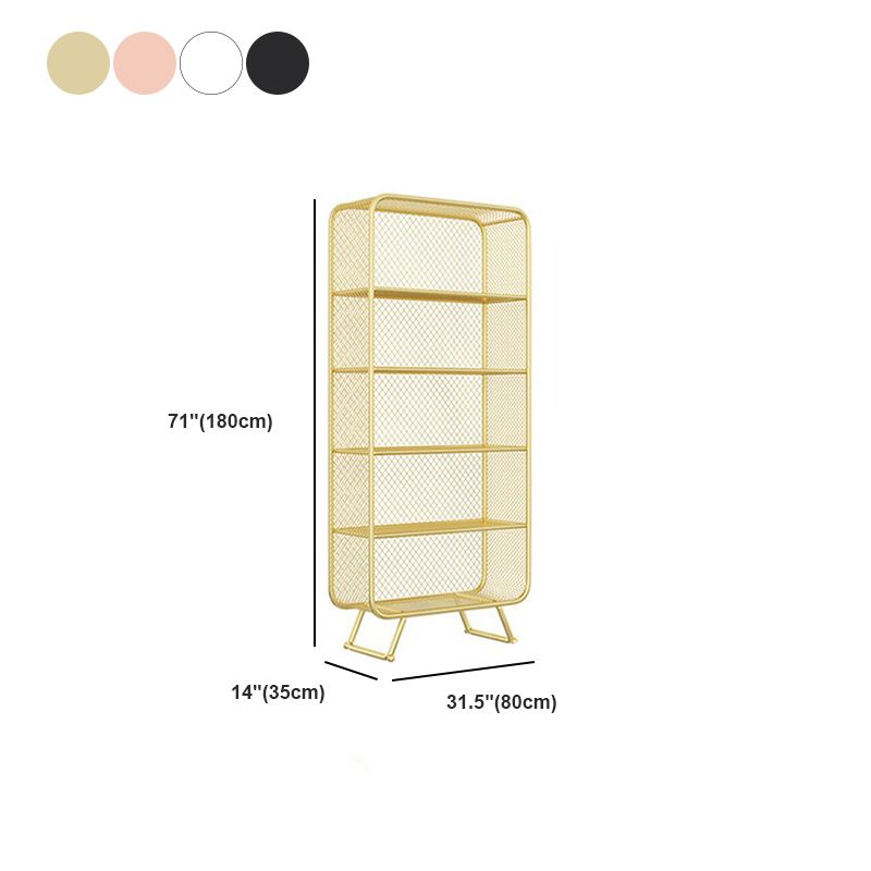 Glam Metal Bookshelf Closed Back with Shelves Bookcase Vertical Clearhalo 'Bookcases' 'furn' 'furn_bookcases' 'Furniture' 'Office Furniture' 1200x1200_fc56a405-f368-4c83-ae63-cf6b521d328f