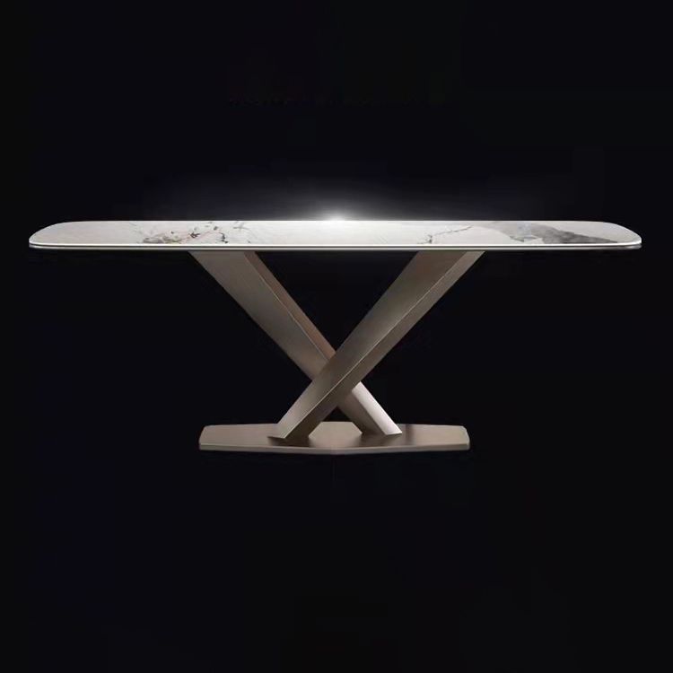 Stone White Top Dining Table Traditional Luxury Table with Pedestal Base Clearhalo 'Dining Tables & Seating' 'Dining Tables' 'dining_table' 'furn' 'furn_dining_table' 'Furniture' 'furniture_dining_table' 'Kitchen & Dining Furniture' 'kitchen' 'kitchen_dining_table' 1200x1200_fc571ac7-99cf-4cd7-8951-026ac96ae1eb