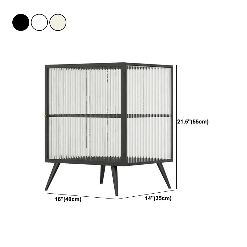 Contemporary Metal Nightstand Lower Shelf Bedside Cabinet with Door for Bedroom Clearhalo 'Bedroom Furniture' 'furn' 'furn_night_stand' 'Furniture' 'night_stand' 'Nightstands' 1200x1200_fc5800a1-f440-4211-9edf-acfa6ac0c545