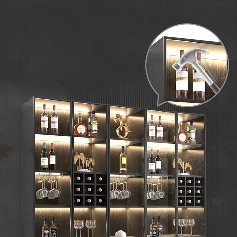 Contemporary Glass Doors Display Stand Faux Wood Hutch Buffet for Bedroom Clearhalo 'Display & China Cabinets' 'display_china_cabinets' 'furn' 'furn_display_china_cabinets' 'Furniture' 'Kitchen & Dining Furniture' 1200x1200_fc587f89-922c-4bf5-9a01-63d6b6500486