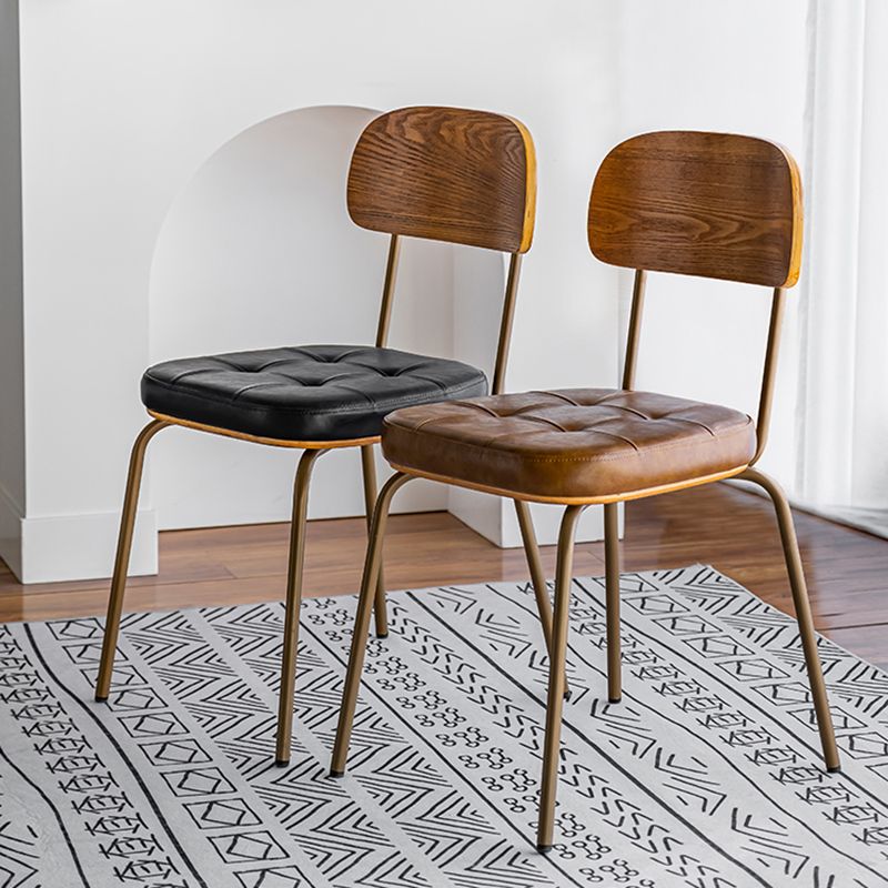 Chaise de salle à manger industrielle rembourrée chaise de cuisine en métal