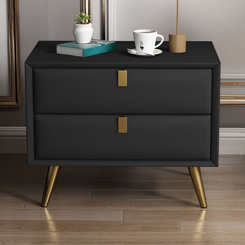 Contemporary Bed Nightstand Leather Bedside Cabinet with 2 Drawers Clearhalo 'Bedroom Furniture' 'furn' 'furn_night_stand' 'Furniture' 'night_stand' 'Nightstands' 1200x1200_fc59b0b2-a44c-4084-ae33-a9c6cb310505