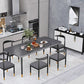Contemporary Rectangle Shape Kitchen Dining Table Sintered Stone Dining Table with 4 Legs Base Clearhalo ' dining_table' 'Dining Tables & Seating' 'Dining Tables' 'Furniture' 'furniture_dining_table' 'Kitchen & Dining Furniture' 'kitchen&dining_furn' 'kitchen' 'kitchen_dining_table' 1200x1200_fc5bfd2b-a8e9-4e06-ace4-59527418c0a4