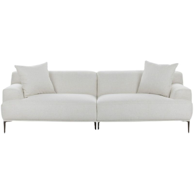 リビングルームコンテンポラリーホワイト標準的な埋め込み式腕の固定ソファ