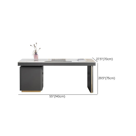 Modern Style Office Desk Rectangular Shape Task Desk with 2-Legs in Grey Clearhalo 'furn' 'furn_office_desk' 'Furniture' 'Office Desks' 'Office Furniture' 'office_desk' 1200x1200_fc5ce2f3-7166-48b6-825a-efb6d3fefc61